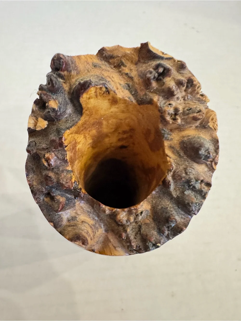 Amboyna Burl Wood Vase Natural Edge Flower Vase Artisan Crafted Sculpture Decor